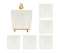 6 Pieces Mini Canvas, 1 Piece Mini Easel, Painting Canvas, Mini Canvas, Canvas Board, Canvas Frame, Paint Board, Suitable for Art Creation