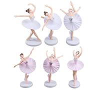 6 Pieces Miniature Figurine Ballet Dancer Cake For Cake Decoration Birthday Party Decor Accessories Butterfly Toppers