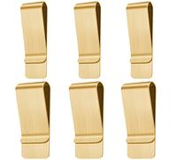 6 Pieces, Minimalism Wallet, Stainless Steel Metal Slim Cash Money Clip, Money Clips, Metal Card Clip, Wallet Bill Credit Card Holder for Men and Women - Gold