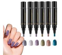 6 Pieces Nail 8ml - Pens Gel Na-il Art Pens, Multi-Functional Na-il Polish Pen Set With Fine Tip Brush, Quick Drying And Long-Lasting Color Results, For Salon Use And DIY N-ail Care