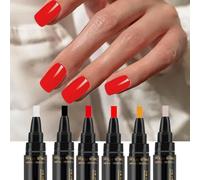 6 Pieces Nail Varnish Pens, Gel Polish Pens For Nail, Nails Paiting Kit, Quick Dry Nails Varnish Markers, For Professional Beginners Manicure Pedicure Home