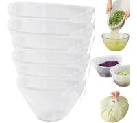 6 Pieces Nut Milk Bags Large Straining Bag, 13.4/15/19 Inch Reusable Cheesecloth for Straining, Juicing, Yogurt Making, Vegetable Dehydration, Nylon Filter Mesh Bag (S/M/L)