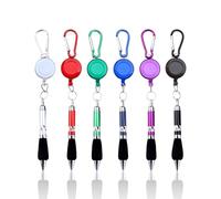 6 Pieces of Ballpoint Pen with Carabiner, Portable Stylus, Retractable Ballpoint Pen, Suitable for Workers, Teachers, and Doctors.