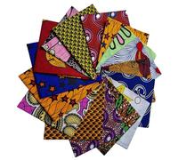 6 Pieces of Cotton Printed Ankara African Fabrics for Sewing Embroidery Dressmaking Cut by Half Yard Each Piece Measuring 45cm x 115cm Each. Suitable for Quilting Patchwork Face Mask Bag Making