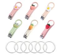 6 Pieces of Cute Nail Clippers, 6 Pieces of Key Rings, Multi-Style Nail Clippers, Cartoon Nail Clippers, Folding Nail Clippers, Anti-Splash Nail Clippers, Manicure Set