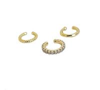 6 Pieces of Ear Cuffs, Twisted Ear Cuffs, Zircon Ear Cuffs, Adjustable Ear Hooks, Non-pierced Threaded Earrings for Men and Women (Gold, Silver)