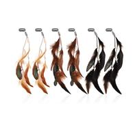 6 Pieces of Feather Hair Accessories: Creative, Retro, Boho Designs for Your Look