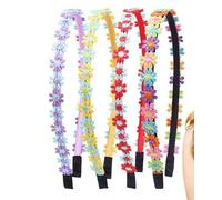 6 Pieces Of Flower Headbands, Colored Daisy Elements, Lightweight And Non-Pressing, Stable To Wear And Not Easy To Slip Off, Suitable For Girls, School Daily And Outing Wear.