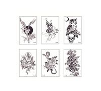 6 Pieces Of Herbal Tattoo Stickers Semi-Permanent Waterproof Sweat Plant Long-Lasting Flower Arm Non-Reflective Juice Tattoo
