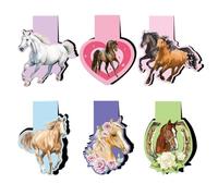 6 Pieces of Horse-Shaped Bookmarks Horse-Shaped Stationery Horse-Shaped Gifts Magnetic Bookmarks for Girls and Boys Suitable for Children Horse-Shaped Lovers Students Teacher Book Lovers