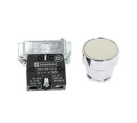 6 pieces of illuminated momentary push button switches 22mm 10A 240V~3A round small size flat round panel NC/NO XB2-BA31 XB2-BA42(White-NO)
