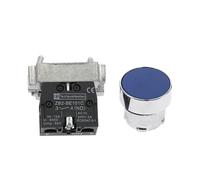 6 pieces of illuminated momentary push button switches 22mm 10A 240V~3A round small size flat round panel NC/NO XB2-BA31 XB2-BA42(Blue-NO)