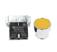 6 pieces of illuminated momentary push button switches 22mm 10A 240V~3A round small size flat round panel NC/NO XB2-BA31 XB2-BA42(Yellow-NO)