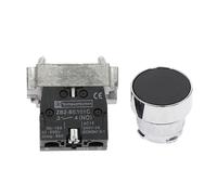 6 pieces of illuminated momentary push button switches 22mm 10A 240V~3A round small size flat round panel NC/NO XB2-BA31 XB2-BA42(Black-NO)