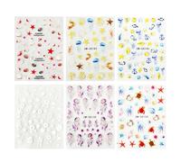 6 Pieces Of Marine Nail Patches, French Nail Patches, Diy Nail Decorations, Cute Nail Patches, Nail Art Design Accessories.