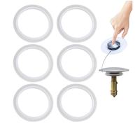 6 Pieces of Silicone Sealing Rings, Sink Plug Sealing Rings, Drain Bathroom Sink Sealing Rings, Bathroom Bathtub Kitchen Drain Plug Sealing Rings, Pop-Up Drain Cover Silicone Sealing Rings