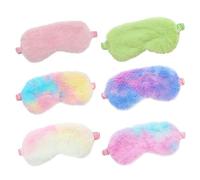 6 Pieces of Sleep Mask, Fluff Sleep Mask, Travel Sleep Mask, Elastic Band Sleep Mask, Sleep Accessories