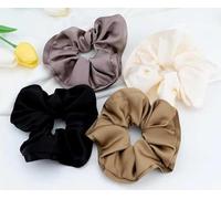 6 Pieces Of Solid Color Silk Hair Bands, Retro French Ponytail Head Rope, Elastic And Comfortable, Ladies Style Decoration.