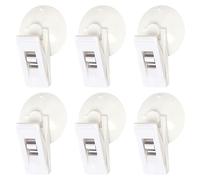 6 Pieces of White Hooks with Suction Cups, Fixed Clips, Suction Cup Clips, Parking Ticket Clips, Transparent Car Clips, Suction Cup Clips, Parking Ticket Clips