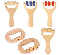 6 Pieces of Wooden Massage Rollers, Hand-Held Relaxation Tools, Gentle and Textured to The Touch, Suitable for Exercise Recovery and Daily Health Care.
