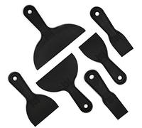 6 Pieces Plastic Putty Knife Set, Wallpaper Scraper, DIY Paint Scrapers Tool for Wallpaper, Patching, Spackling, Decals, Baking, Wall, Car Putty Painting, 1.5/2/3/4/6/8 Inch, Black