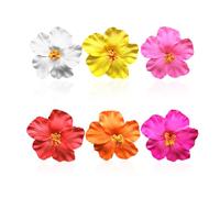 6 Pieces Plumeria Flower Hairpins, Hawaiian Flower Hairpins, Artificial Flower Headdress, Side Clips, Decorative Bangs Clips, Beach Vacation Headwear