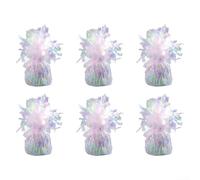 6 Pieces Premium Aluminum Foil Balloon Weights 140g Heavy Duty Reusable Anchors for Helium Balloons Wedding Birthday Party Home Garden Decor Colorful(colorful)