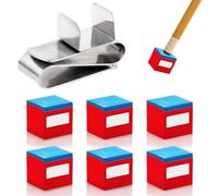 6 Pieces Professional Billiard Chalks with 1 Chalk Holder Included | High Adhesion and Precision Cue Chalks | Billiard Accessory Set for Optimal Friction and Ball Control