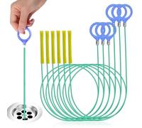 6 Pieces Professional Pipe Unblocker with Reinforced Spiral (90/130 cm) - Drain Snake to Unlock Basins, Bathtubs, Drains and Clogged Pipes - Wire Tube Unblocker