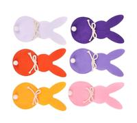 6 Pieces Rabbit Shaping Flat Outfit Easter Theme Rabbit Utensil Bag Cutlery Holder for Spring Table Arrangement