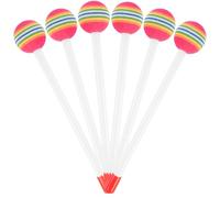 6 Pieces Rainbow Lollipop Drumsticks, Stick Soft Lollipop Drum, Soft Foam Head Percussion Mallets, Round Felt Drum Sticks Plastic Drum Sticks for Kids and Adults Musical Instrument Accessories