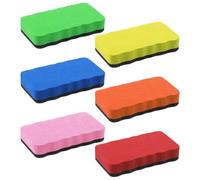 6 Pieces Rectangular Whiteboard Wipes, Magnetic Whiteboard Wipes, Sponge Cleaning Brushes, Study and Office Supplies, Reusable.