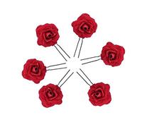 6 Pieces Red Rose Flower Hair Clips Accessories Spanish U Shape Rose Small Bobby Red Fake Flower For Hair Bridal Hair Pins fHandmade Accessory Bridesmaids Head Hairpin Accessories for Party Weddin