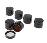 6 Pieces Refillable Cosmetic Containers Round Glass Jars Face Cream Lotion 30g