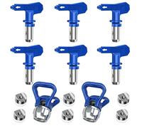 6 Pieces Reversible Airless Paint Sprayer Nozzle Tips, Airless Paint Spray Guns Airless Sprayer Spraying Machine Parts for Homes Buildings Decks or Fences (211, 315, 417, 517, 515, 523)