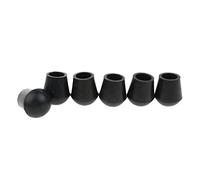 6 Pieces Rubber Tip for Cane Walking Stick Crutches Chair 7/8 inch Black