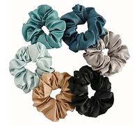 6 Pieces Satin Silk Scrunchies for hair, Big Hair Scrunchies Satin Hair Ties Ponytail Holder No Hurt Your Hair