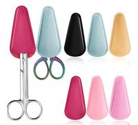 6 Pieces Scissors Sheath Safety Leather Scissors Cover Protector Colorful Sewing Scissor Sheath Portable Eyebrow Trimming Beauty Tool Protection Cover Collect Bags (Deep Colors and Light Colors)