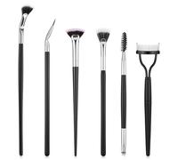 6 Pieces Separator Brow Brush Sets Eyebrow Brush Eyelash Separator Brow Comb & Lash Spoolie Professional Eye Makeup Tools Folding Angle Scalloped Brushes for Eye Upper Lower Lashes