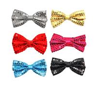 6 Pieces Sequin Bow Tie, Classic And Stylish, Simple Solid Colors, Men'S Glitter Bow Tie, Dress Accessories, Prom Party Decoration.