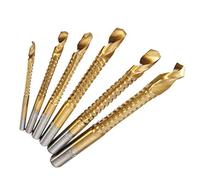 6 Pieces/set Titanium Plating High-Speed Steel Drill Bits Carpenter Woodworking Drilling Cut Grooving Saw Drill Bits