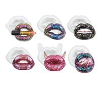 6 Pieces Silicone Lips Keychain Resin Casting Mold, Pendant Jewelry Epoxy Molds Aromatherapy Agate Chocolate Baking Mould Art Decor Handmade Craft