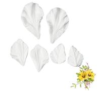 6 Pieces Silicone Petal Leaves Veiner Cake Fondant Embosser Mold Sugarcraft Decorating, Chocolate Baking Mould Tool Clay Craft Sugar Paste Gum Pastry Cupcake Topper Decor Molds