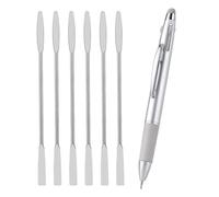 6 pieces stainless steel mini laboratory spatulas and 1 piece nail dotting pen tool set, double end spatula for nail polish mix, cosmetic mixture and laboratory sampling