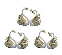 6 Pieces Swan Ornaments Figurines, Swan Cake Decoration, Car Figurines, Christmas Wedding Decoration