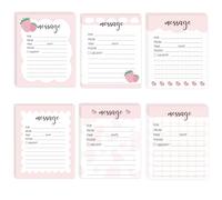 6 Pieces Telephone Message Sticky Notes Pads 4 x 5 Inch Self Adhesive Book Call Back Notepad for Work Call, Office Supplies 50 Sheets/Pack 6 Design (Pink)
