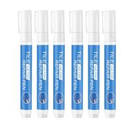 6 Pieces Tile Grout Pen White Waterproof, Tile Grout Restorer, Tile Grout Paint Pen, Grouting Pen for Bathroom Kitchen Floor Wall Tiles, Grout Reviver Pen for Repairing & Restoring Discoloured Grout