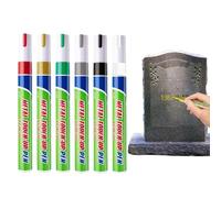 6 Pieces Tombstone Lettering Pen - Marker Part, Ceramic Writing Glass Wood Driving Tool, Precision Engineered Anti-Fraying Nylon Tip,