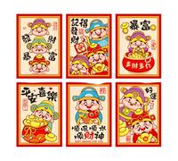 6 Pieces Traditional New Year Money Packets 2025 Snake Themed Redness Envelopes Chinese Spring Festival Hongbao Hongbao Bags
