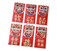 6 Pieces Traditional New Year Money Packets Cartoon 2025 Snake Themed Redness Envelopes Chinese Spring Festival Hongbao Spring Festival Accessories